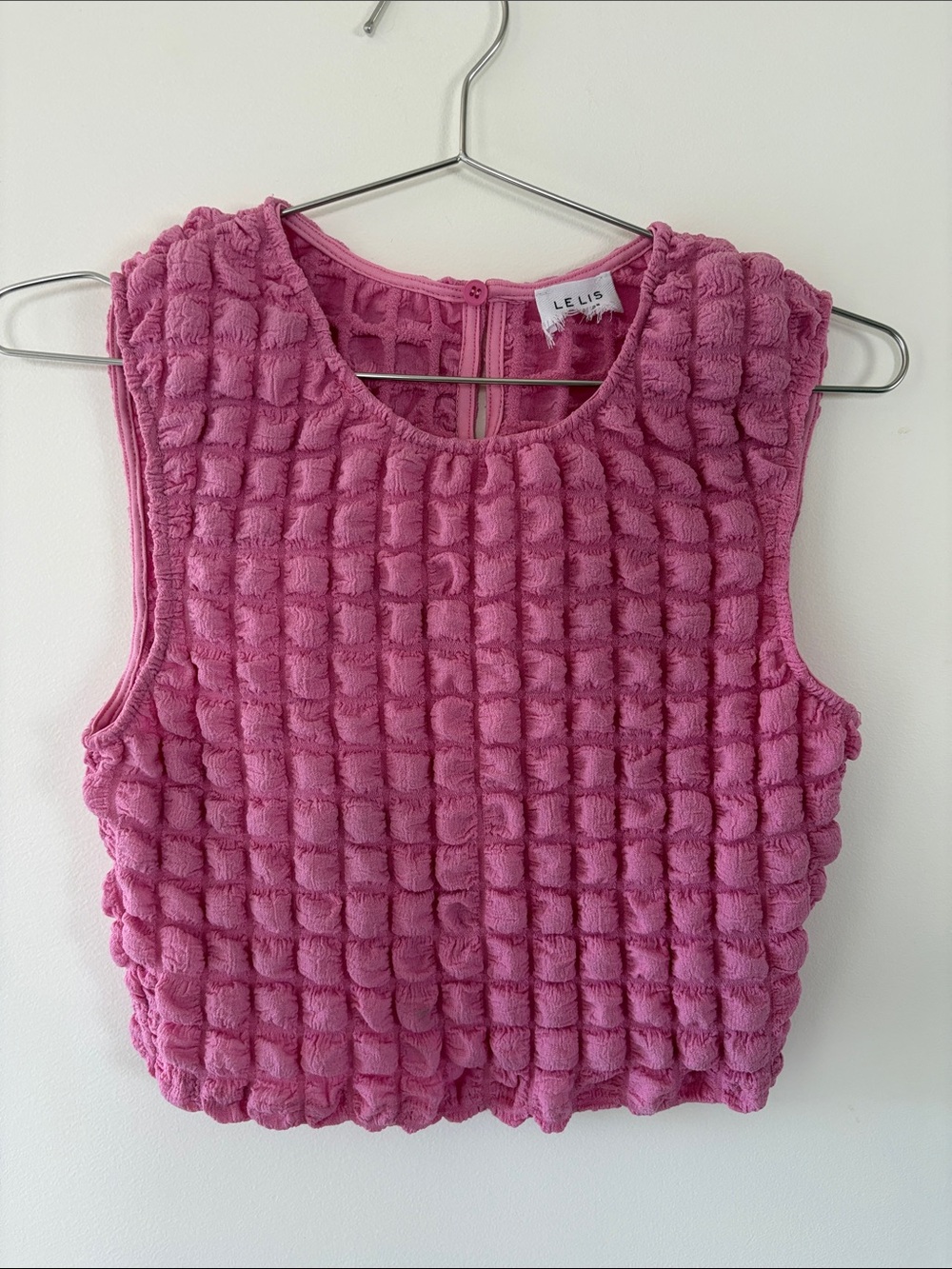 Le Lis Pink Textured Sleeveless Knit Top